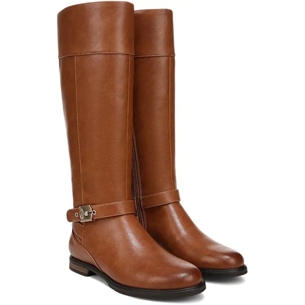 Dr. Scholl's Hello Rider Riding Boot - Medium Width, Wide Calf - Cognac